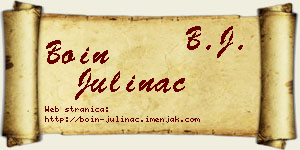 Boin Julinac vizit kartica